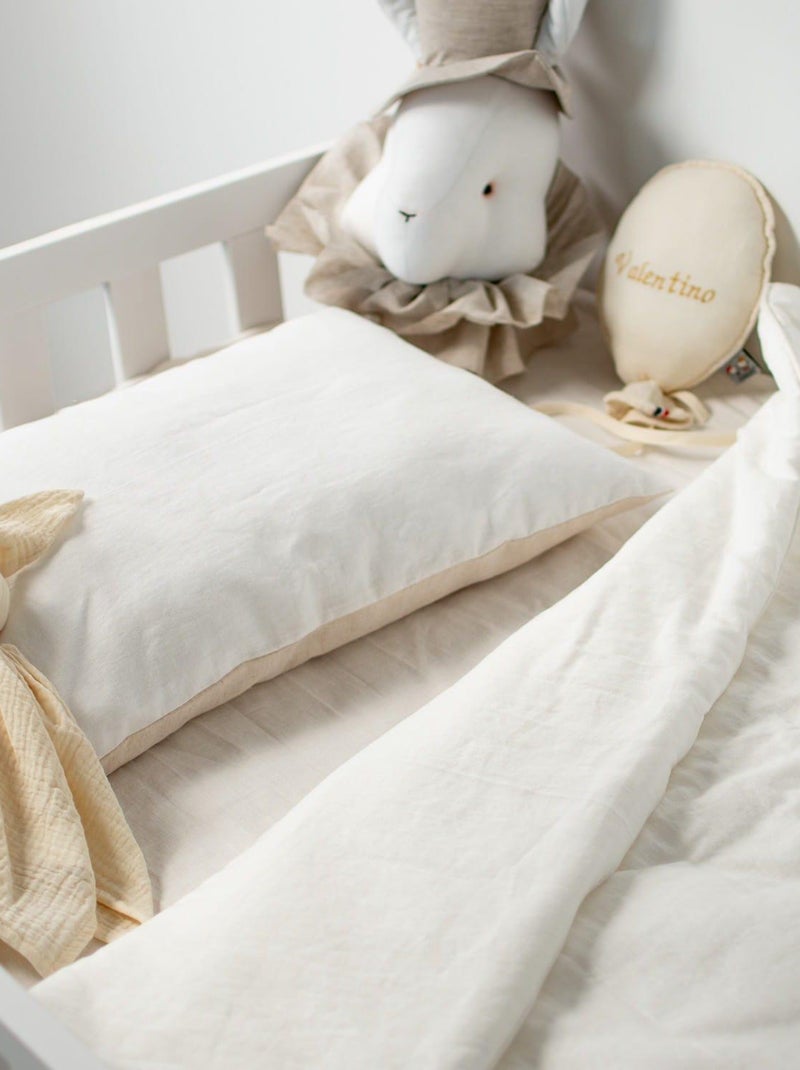 Kinder dekbed en kussen linnen Beige - Kiabi