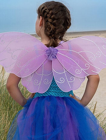 Kinder feeën vleugels paars prinsessen kostuum