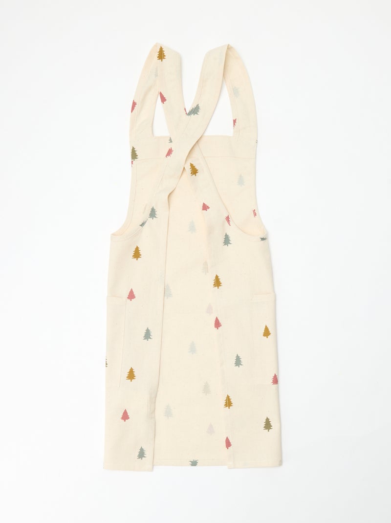 Kinder schort met kerstprint van katoen 55x49 cm Biege - Kiabi