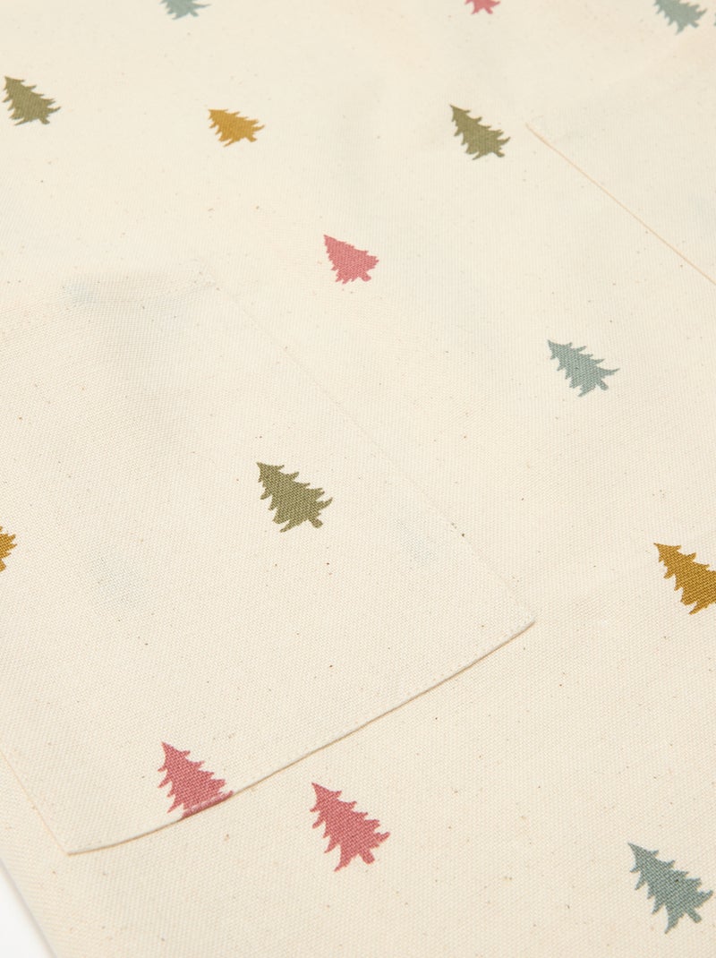 Kinder schort met kerstprint van katoen 55x49 cm Biege - Kiabi