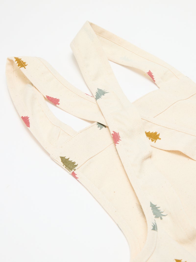 Kinder schort met kerstprint van katoen 55x49 cm Biege - Kiabi