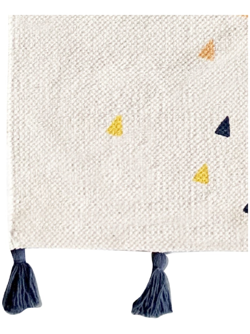Kinder vloerkleed LALAMA cactus katoen geweven – 50 x 120 cm pompons Future Home Wit - Kiabi