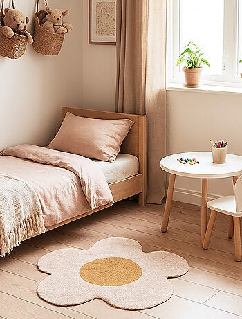 Kinder vloerkleed rond 'Stella' – 100% katoentufting Daisy 80 x 80 cm Future Home