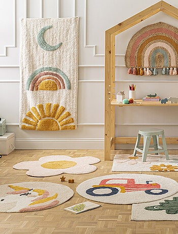Kinder vloerkleed rond 'Stella' – 100% katoentufting Daisy 80 x 80 cm Future Home