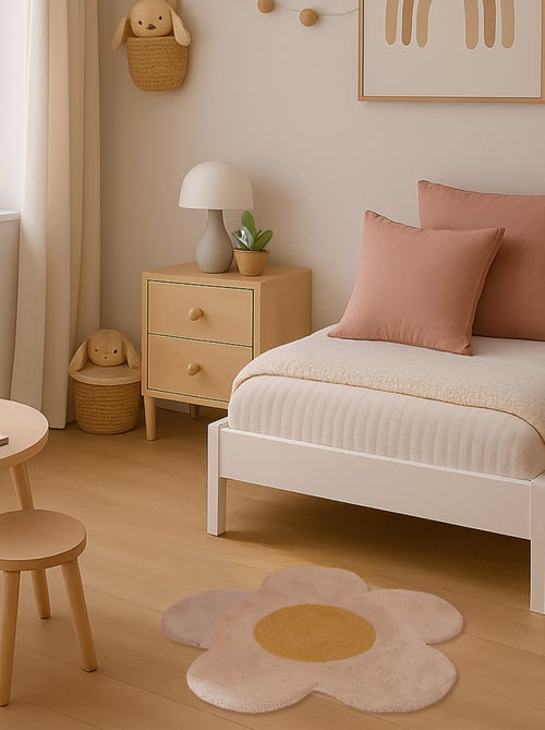 Kinder vloerkleed rond 'Stella' – 100% katoentufting Daisy 80 x 80 cm Future Home - Kiabi