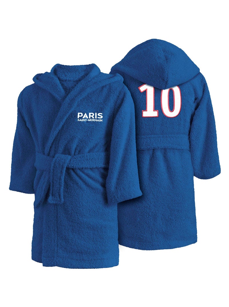 Kinderbadjas met kap 100% katoen, psg magique Blauw - Kiabi