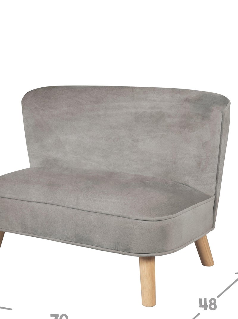 Kinderbank van velours met poten van massief hout - ROBA 'lil sofa' Grijs - Kiabi