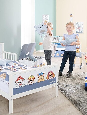 Kinderbed 70 x 140 met veiligheidshekjes en beddengoed 'Paw Patrol' ROBA