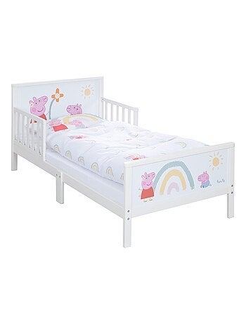 Kinderbed 70 x 140 met veiligheidshekjes en beddengoed 'Peppa Pig' ROBA