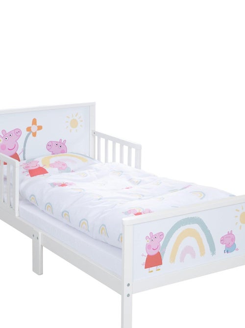 Kinderbed 70 x 140 met veiligheidshekjes en beddengoed 'Peppa Pig' ROBA - Kiabi