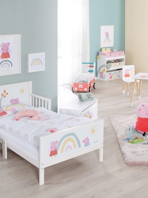 Kinderbed 70 x 140 met veiligheidshekjes en beddengoed 'Peppa Pig' ROBA - Kiabi