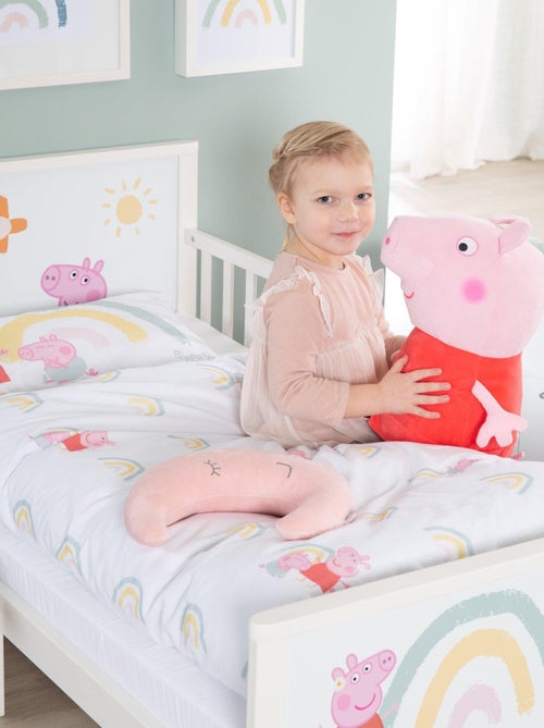 Kinderbed 70 x 140 met veiligheidshekjes en beddengoed 'Peppa Pig' ROBA - Kiabi