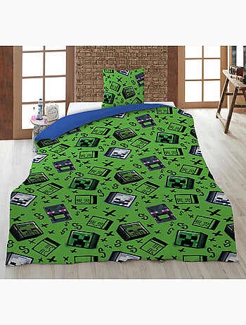 Kinderbeddengoed Minecraft 140x200 cm + Sloop 63x63 cm 100% Polyester
