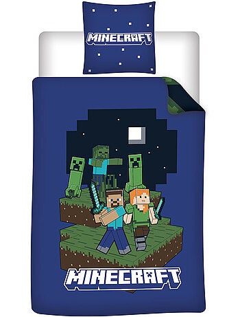 Kinderbeddengoed Minecraft 140x200 cm + Sloop 65x65 cm Katoenmix