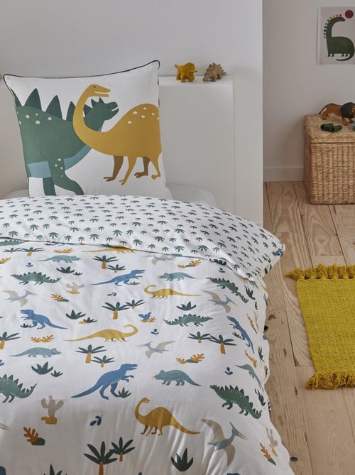 Kinderbeddengoedset van katoen met dinosaurusprint - Kiabi Kinderbeddengoedset van katoen met dinosaurusprint - Kiabi