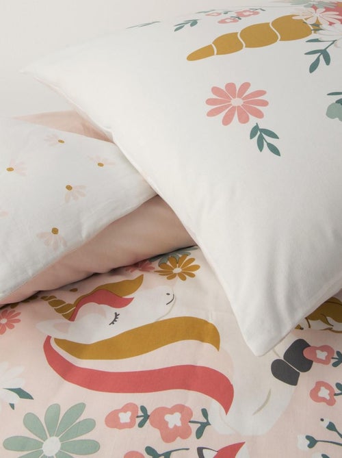 Kinderbeddengoedset van katoen met roze eenhoornprint - Kiabi Kinderbeddengoedset van katoen met roze eenhoornprint - Kiabi