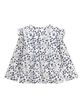 Kinderblouse van céleste poplin