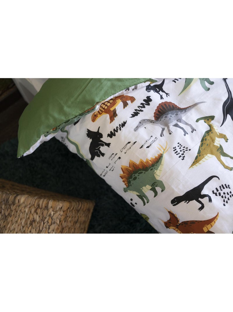 Kinderdekbedovertrek – dinosaurusthema – zacht katoen Multicolor - Kiabi