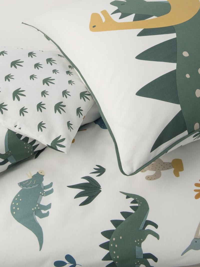 Kinderdekbedovertrekset 'Dinosaurus' omkeerbaar katoen wit – Future Home Wit - Kiabi