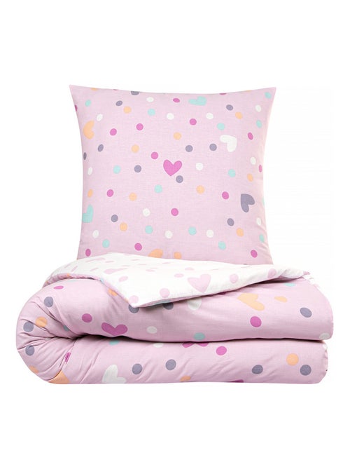 Kinderdekbedovertrekset 'Mila' omkeerbaar 140 x 200 cm roze – Future Home - Kiabi Kinderdekbedovertrekset 'Mila' omkeerbaar 140 x 200 cm roze – Future Home - Kiabi