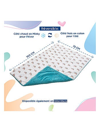 Kinderdeken 75x100 van OEKO-TEX katoen en minky | SUPERBE BEBE