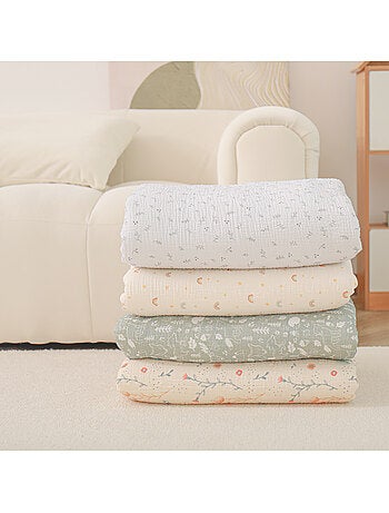 Kinderdeken 100x135 van OEKO-TEX mousselinekatoen en minky | SUPERBE BEBE
