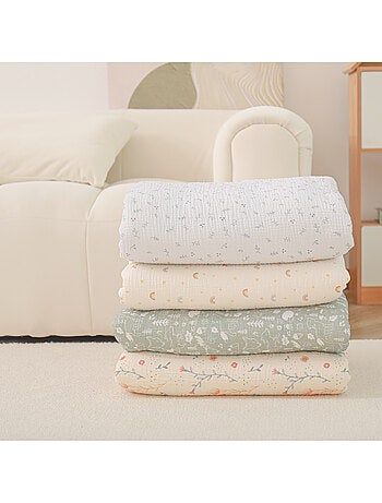 Kinderdeken 100x135 van OEKO-TEX mousselinekatoen en minky | SUPERBE BEBE