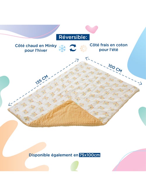 Kinderdeken van OEKO-TEX katoen en minky | SUPERBE BEBE - Kiabi