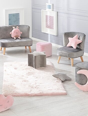 Kinderfauteuil van velours met poten van massief hout - ROBA 'lil sofa'