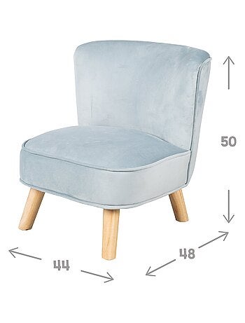 Kinderfauteuil van velours met poten van massief hout - ROBA 'lil sofa'