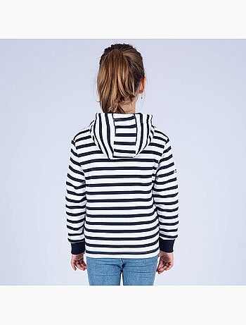 Kinderjas met ritssluiting, gemaakt van fleece, model 'Breizh Océan', katoenen jas