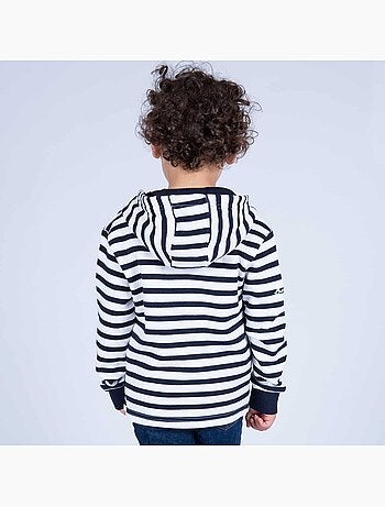 Kinderjas met ritssluiting, gemaakt van fleece, model 'Breizh Océan', katoenen jas