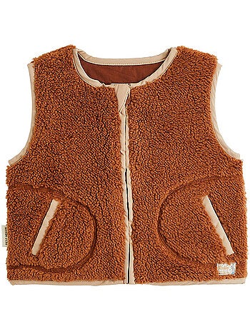 Kinderjasje van sherpa zonder mouwen, model moka