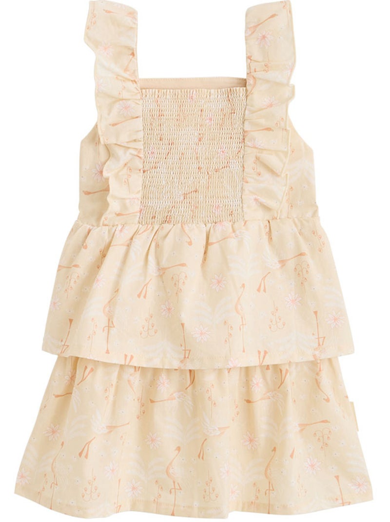 Kinderjurk van poplin Zomerpoëzie Beige - Kiabi