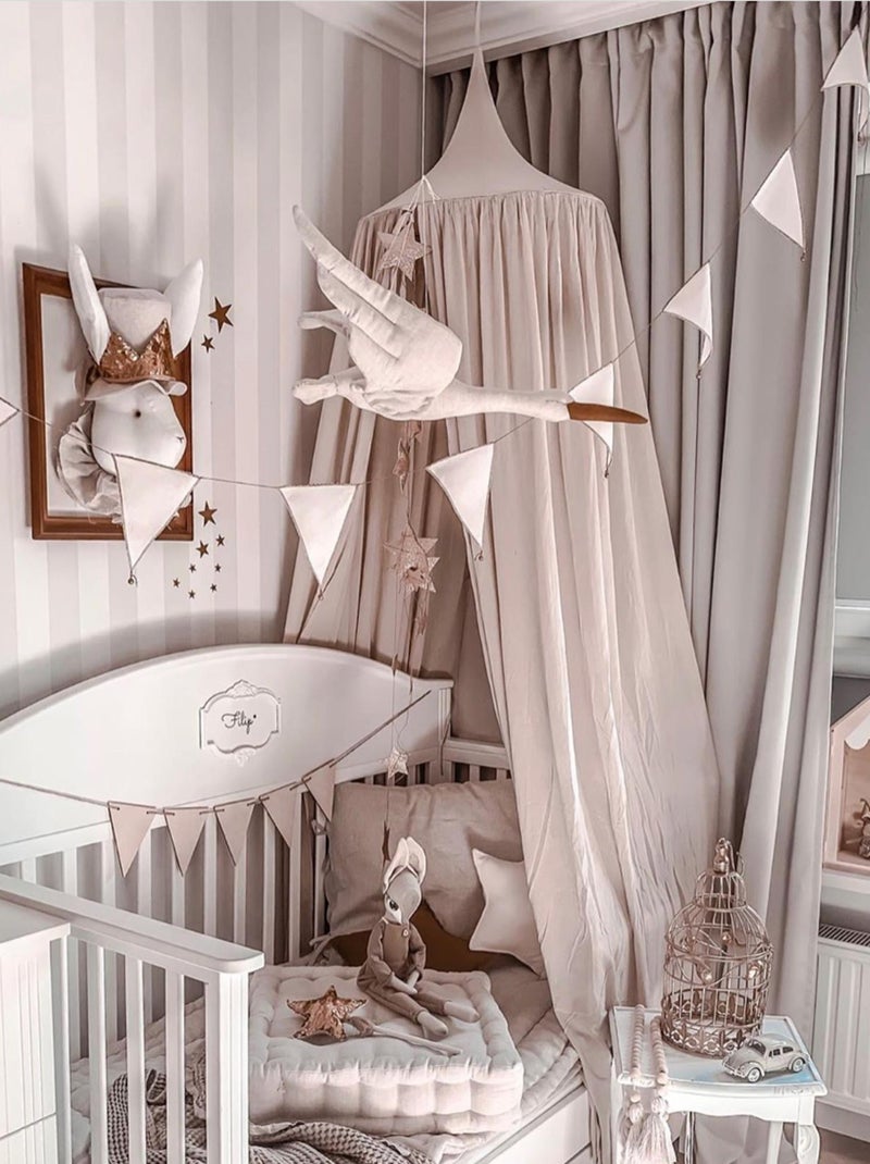 Kinderkamertrofee, ooievaar in beige linnen Beige - Kiabi