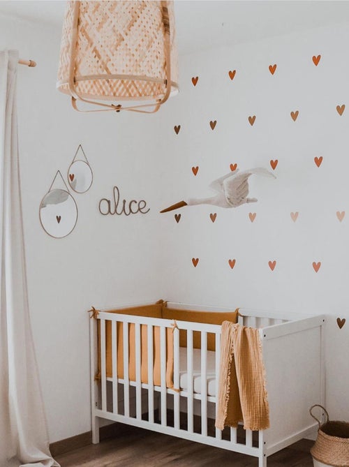 Kinderkamertrofee, ooievaar in beige linnen - Kiabi