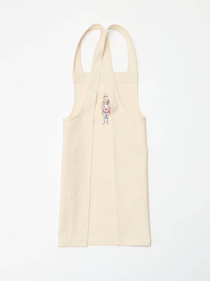 Kinderkeukenschort met kerstprint van katoen 55x49 cm Biege - Kiabi