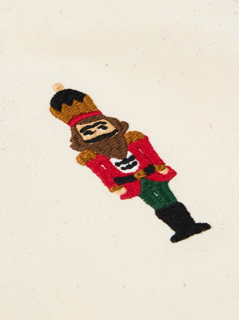 Kinderkeukenschort met kerstprint van katoen 55x49 cm Biege - Kiabi