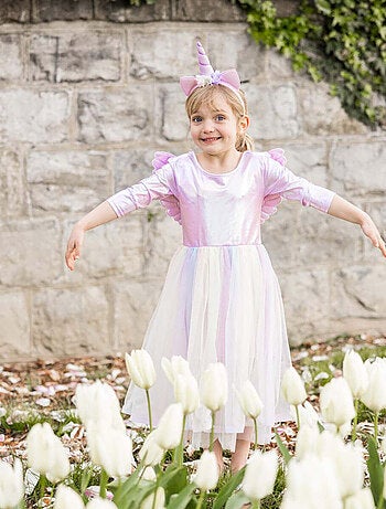 Kinderkostuum – eenhoorn prinsessenjurk met vleugels