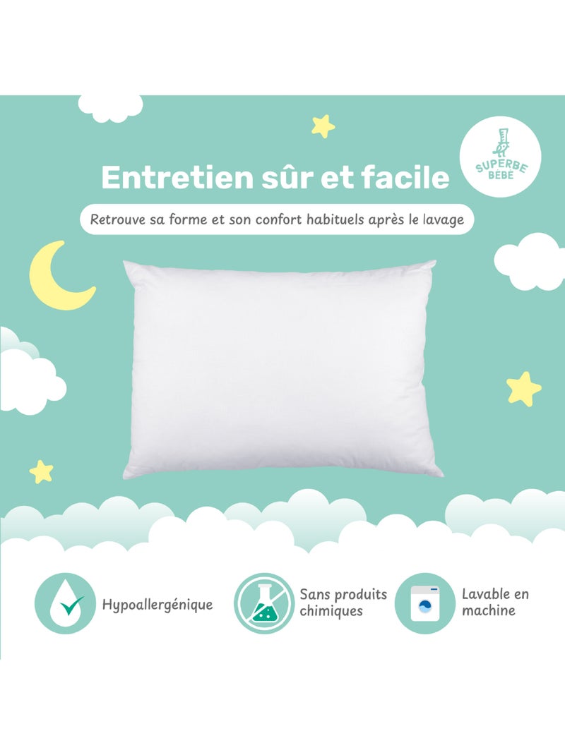 Kinderkussen 33x45 | SUPERBE BEBE Wit - Kiabi