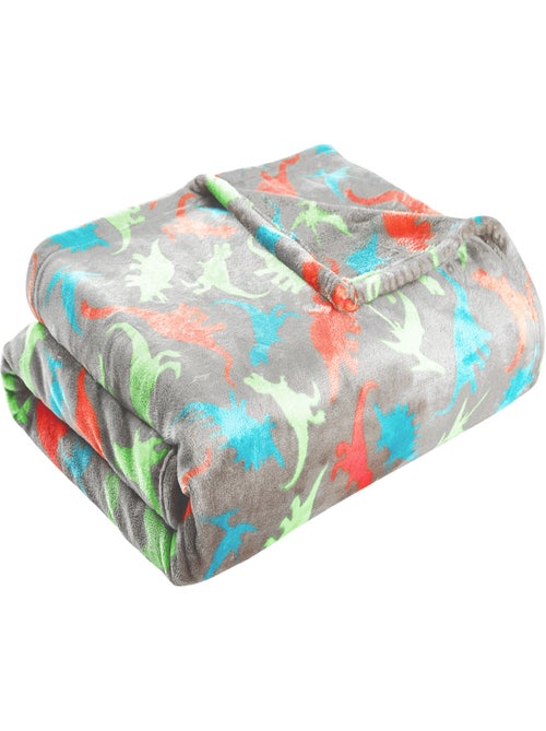 Kinderplaid 'Dino' polyester met dinosaurusprint 130 x 150 cm grijs – Future Home - Kiabi Kinderplaid 'Dino' polyester met dinosaurusprint 130 x 150 cm grijs – Future Home - Kiabi