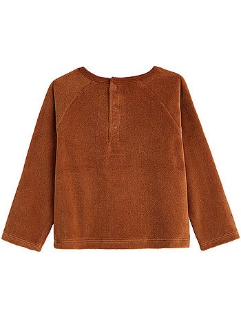 Kinderpyjama (tweedelig) van velours in de kleur moka
