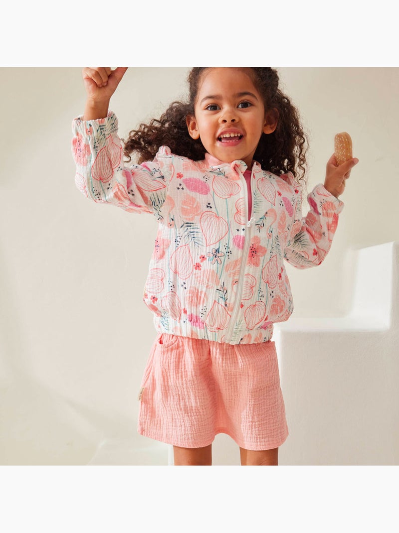 Kinderrokje van Caribisch roze katoenen gaas Roze - Kiabi