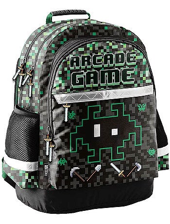 Kinderrugzak Arcade Game motief Pixel Alien 2 vakken 41 cm