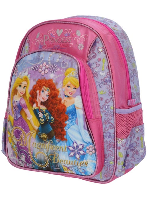 Kinderrugzak polyester satiné bedrukt Disney Princess 38 cm - Kiabi