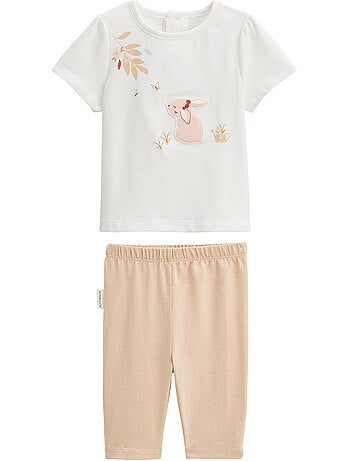 Kinderset bestaande uit een praline T-shirt en legging