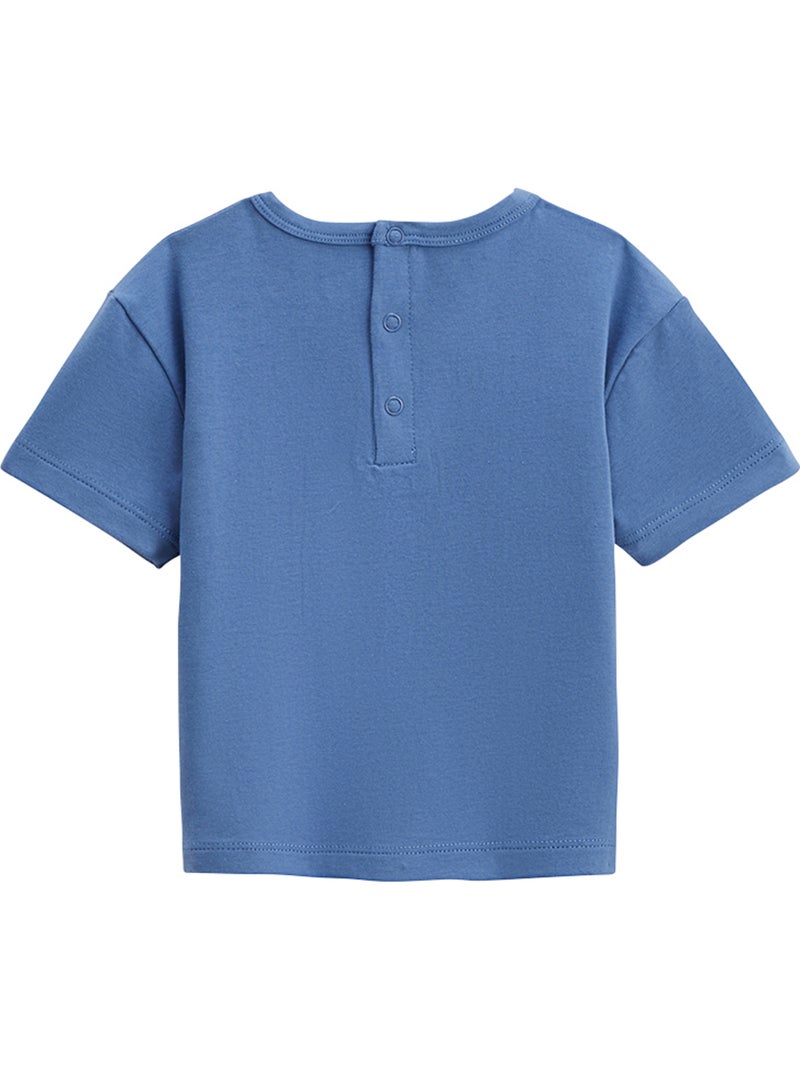 Kinderset: t-shirt en katoenen gaasbroek, Mexico Blauw - Kiabi