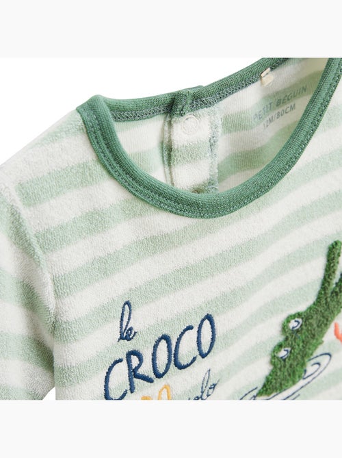 Kinderset: T-shirt en korte broek van badstof met een grappige Crocro-print. - Kiabi