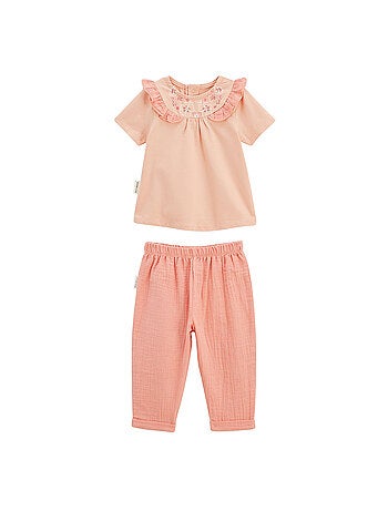 Kinderset van santa giulia: t-shirt en katoenen gaasbroek