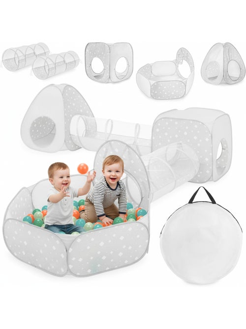 Kinderspeeltent 5-in-1 pop-up 2 tenten 2 tunnels ballenbak mamabrum - Kiabi Kinderspeeltent 5-in-1 pop-up 2 tenten 2 tunnels ballenbak mamabrum - Kiabi